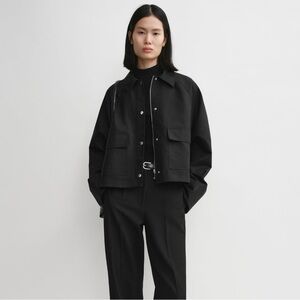 SALE Toteme Black Organic Cropped Cotton Jacket | 32